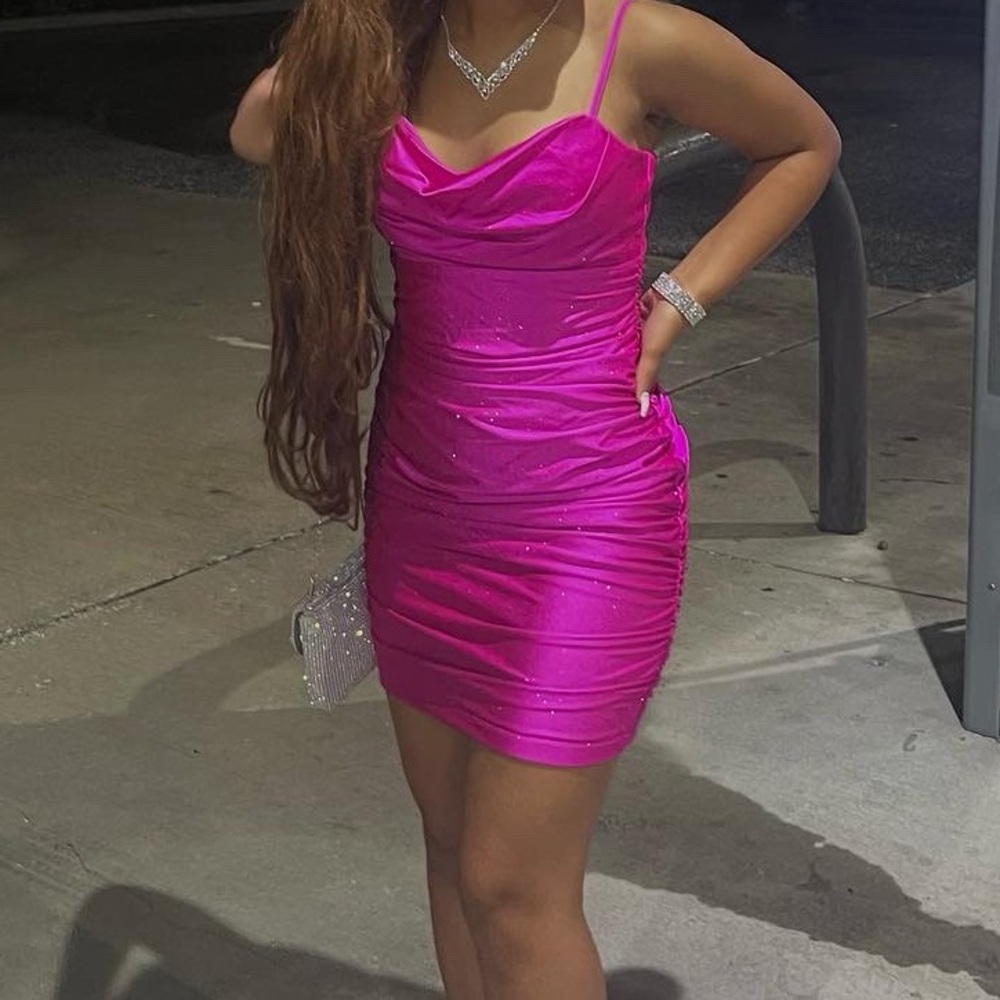 Honey and Rosie Fuchsia Mini Dress